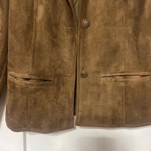 Emperor Armani Men’s Brown Faux Suede 2 Button Blazer/Jacket size M Pockets - Picture 12 of 14